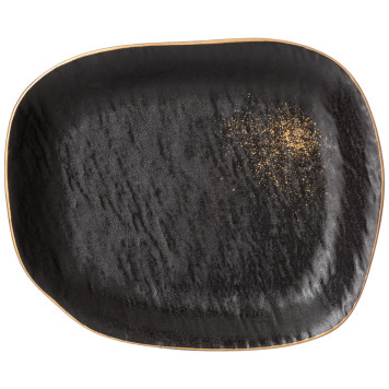 Набор тарелок обеденных "MIDNIGHT GOLD" 2 шт. 26,5*21*3,5 см (кор=12наб.) BRONCO 42-437-2