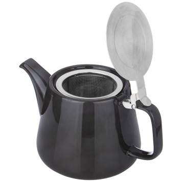 Чайник с металл.ситом и крышкой "LUSTER" 1200мл, 23,5*11*12,5см, темно-серый (кор=12шт.) BRONCO 470-409-1