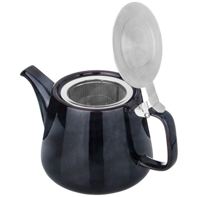Чайник с металл.ситом и крышкой "LUSTER" 1200мл, 23,5*11*12,5см, синий (кор=12шт.) BRONCO 470-410-1