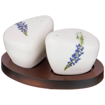 Набор для специй "MEADOW" 2 пр. на дерев. подставке 11*8 см (кор=64наб.) BRONCO 474-097