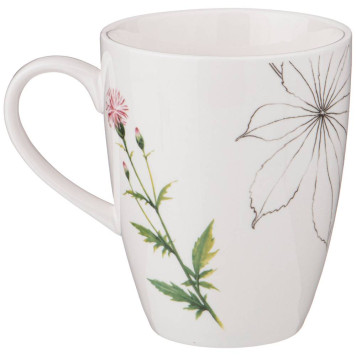 Набор из 4 кружек "MEADOW" на деревянной подставке 300 мл (кор=12наб.) BRONCO 474-131-3