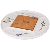 Менажница 5 секций "MEADOW" 32,5*32,5*2см с дерев. доской 15*15*1см (кор=8шт.) BRONCO 474-138