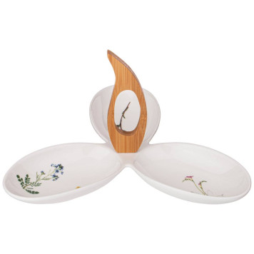 Менажница "MEADOW" 3-секции с ручкой 27*24*2,5 см (кор=12шт.) BRONCO 474-139-1