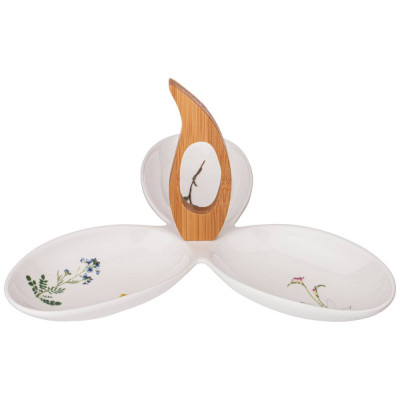 Менажница "MEADOW" 3-секции с ручкой 27*24*2,5 см (кор=12шт.) BRONCO 474-139-1