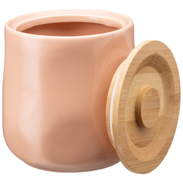 Банка для сыпучих "MEADOW" 12*11,5 см 1000 мл пудровая (кор=16шт.) BRONCO 474-159-1