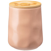 Банка для сыпучих "MEADOW" 15*12 см 1400 мл пудровая (кор=8шт.) BRONCO 474-161