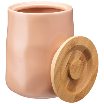 Банка для сыпучих "MEADOW" 15*12 см 1400 мл пудровая (кор=8шт.) BRONCO 474-161-1