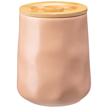 Банка для сыпучих "MEADOW" 15*12 см 1400 мл пудровая (кор=8шт.) BRONCO 474-161