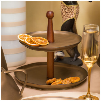 Ваза двухярусная "BRONZE" 24,5*20,5 см (кор=12шт.) BRONCO 474-181-1