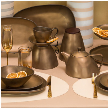 Банка для сыпучих "BRONZE" 14,5*14 см 1300 мл (кор=16шт.) BRONCO 474-185-2