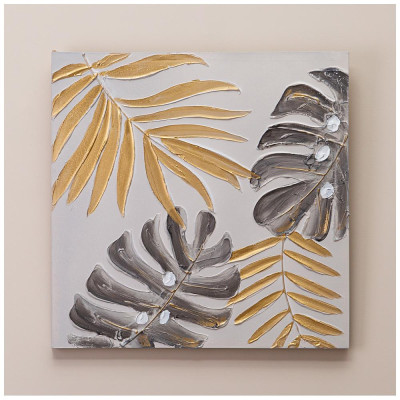 Картина "ЗОЛОТАЯ МОНСТЕРА" 60х60х3 см BRONCO 534-203-1