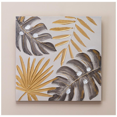 Картина "ЗОЛОТАЯ МОНСТЕРА" 60х60х3 см BRONCO 534-203-2