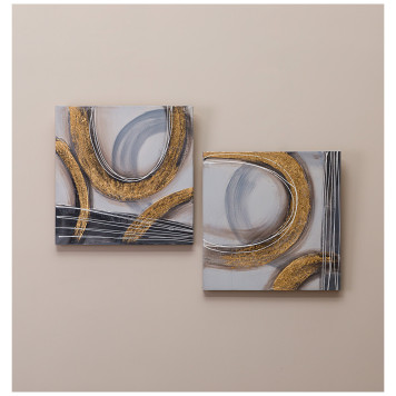 Комплект из 2-х картин "ЗОЛОТАЯ АБСТРАКЦИЯ" 40х40*2,5 см (каждая) BRONCO 534-206