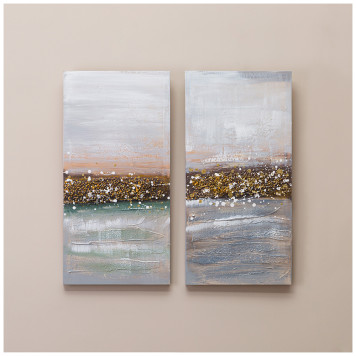 Комплект из 2-х картин "АБСТРАКЦИЯ ГОРИЗОНТ" 30х60х2,5 см (каждая) BRONCO 534-207