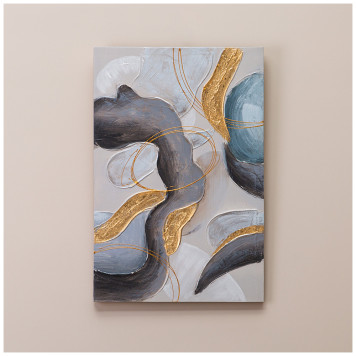 Картина "АБСТРАКЦИЯ ЧЕРНОЕ ЗОЛОТО" 40х60х2,5 см BRONCO 534-210