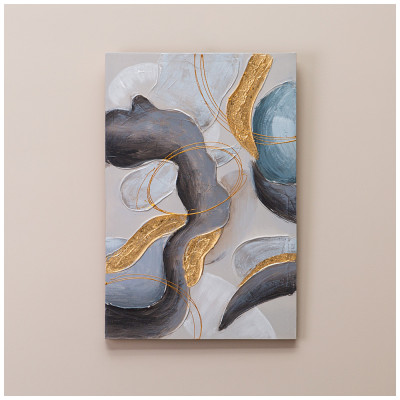 Картина "АБСТРАКЦИЯ ЧЕРНОЕ ЗОЛОТО" 40х60х2,5 см BRONCO 534-210