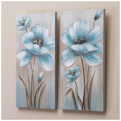 Комплект из 2-х картин "ГОЛУБОЙ ЦВЕТОК" 30х60х2,5 см (каждая) BRONCO 534-217-1