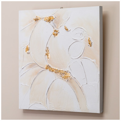 Картина "АБСТРАКЦИЯ ЗОЛОТО НА БЕЛОМ" 60х60х3 см BRONCO 534-219-1-1