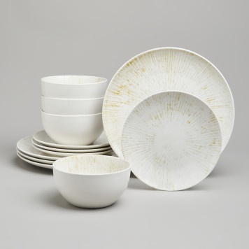 Набор обеденный "DAILY" на 4 персоны 12 предметов горчичный BRONCO 576-1006-1