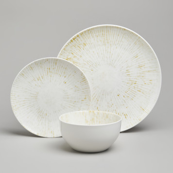 Набор обеденный "DAILY" на 4 персоны 12 предметов горчичный BRONCO 576-1006