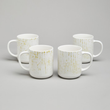 Набор кружек "DAILY" 4 шт. 350 мл горчичный BRONCO 576-1007