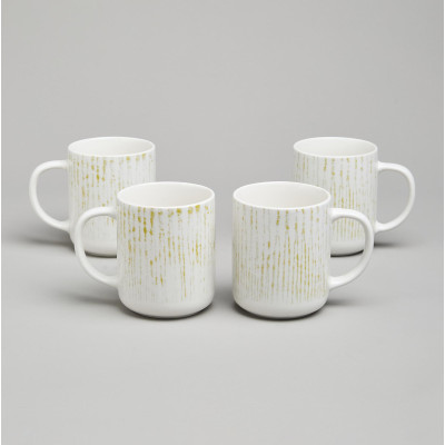 Набор кружек "DAILY" 4 шт. 350 мл горчичный BRONCO 576-1007