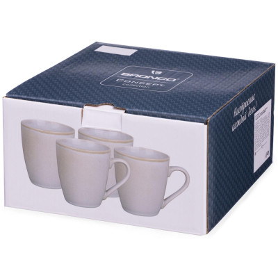 Набор кружек "CONCEPT" 4 шт. 355 мл бежевый BRONCO 576-1017-4