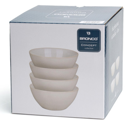 Набор салатников "CONCEPT" диаметр=15,5 см 4 шт. бежевый BRONCO 576-1019-2