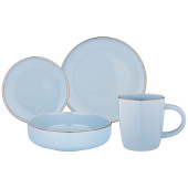 Набор посуды обеденный "SOLO" на 4 пер. 16 предметов бледно-голубой (кор=2наб.) BRONCO 577-163