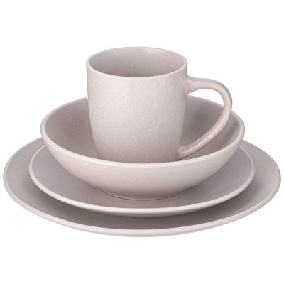 Набор посуды обеденной "MOMENTS" на 4 пер. 16 пр. кремовый (кор=2наб.) BRONCO 577-191-4