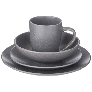 Набор посуды обеденной "MOMENTS" на 4 пер. 16 пр. серый (кор=2наб.) BRONCO 577-192-3