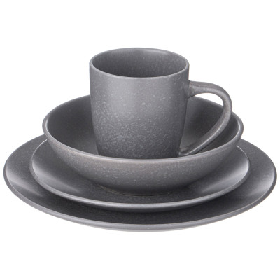 Набор посуды обеденной "MOMENTS" на 4 пер. 16 пр. серый (кор=2наб.) BRONCO 577-192-3
