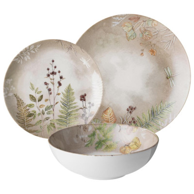 Набор посуды обеденный GRASSLAND на 4 пер. 12 пр.: 25,5 см, 20,5 см, 18 см BRONCO 579-504