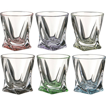 Набор стопок из 6 шт. "КВАДРО ДЕКОРЕЙШН 72Т76" 55 мл. высота=5,5 см. (кор=10набор.) CRYSTAL BOHEMIA 669-032