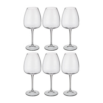 Набор бокалов для вина из 6 шт. "ALIZEE/ANSER" 610 мл высота=24 см (кор=8набор.) CRYSTAL BOHEMIA 669-149