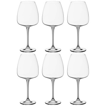 Набор бокалов для вина из 6 шт. "ALIZEE/ANSER" 770 мл высота=25 см (кор=4набор.) CRYSTAL BOHEMIA 669-191