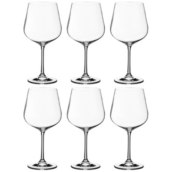 Набор бокалов для вина из 6 шт. "DORA/STRIX" 600 мл высота=22 см CRYSTAL BOHEMIA 669-193