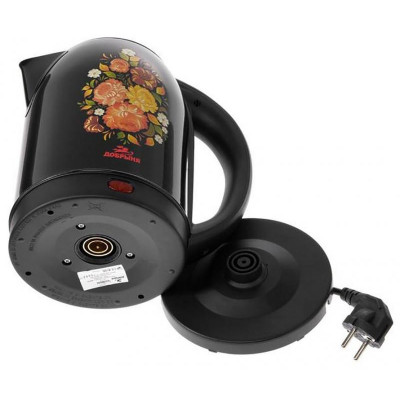 Чайник Добрыня DO-1219 цветы на черном-2