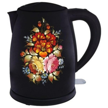 Чайник Добрыня DO-1219 цветы на черном