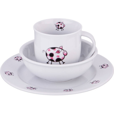 Набор посуды на 1 персону 3 пр.: кружка 300мл+тарелка 21,5см + салатник 15см. DUBI 606-840-1