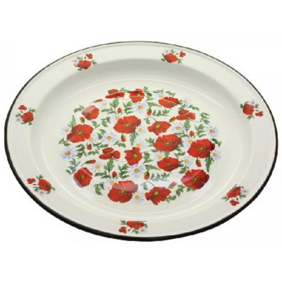 С0810.д*53 Блюдо 3.0л декор на дне Маки сибирские