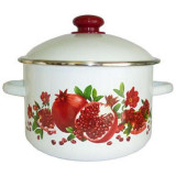 1MD181M-Г Кастрюля эмал. (3л, цилиндр) c ободком белая декар Гранатовый сок