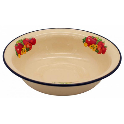 С0313.П*105 Миска 4.0л эмалированная Помидоры, палевая