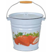 С1224.вСГ*59 Ведро эмал. 12л крышкой Клубника садовая серо-голубое