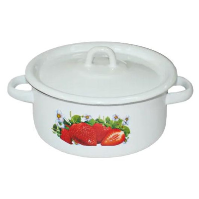 С1610*59 Кастрюля (2л, цилиндр) эмал., клубника, с петлей