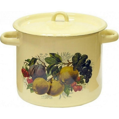 С1617.П*44 Кастрюля (5.5л, цилиндр) эмал., Йогурт палевая с петлёй