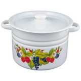 С1620.3 Кастрюля эмал. (8л, цилиндр) деколь с пласт. кнопкой