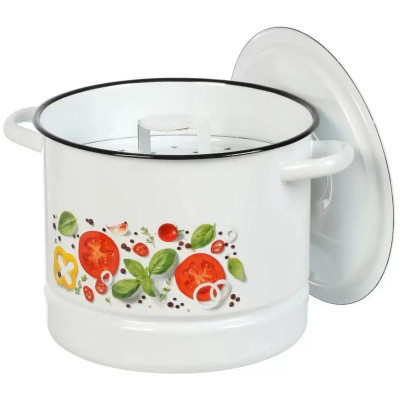 С1722.3*118 Позница-Мантоварка 9.0л эмал., Каприче, 3 вставки, с пластм. кнопкой-1