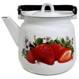 С2716*59 Чайник эм. 3.5л, Белый, с петлей, Клубника Садовая