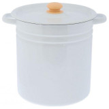 С41624.3СГ Кастрюля (12л, цилиндр) эмаль, серо-голубая с пластм. кнопкой